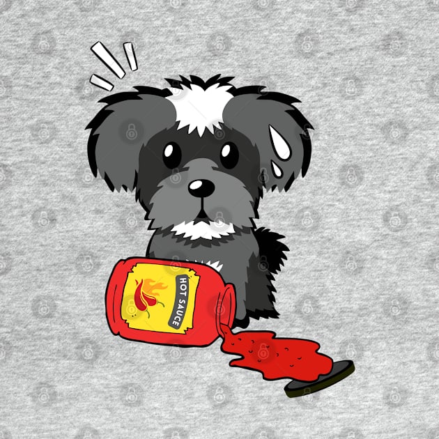 Funny Schnauzer Spilled Hot Sauce by Pet Station